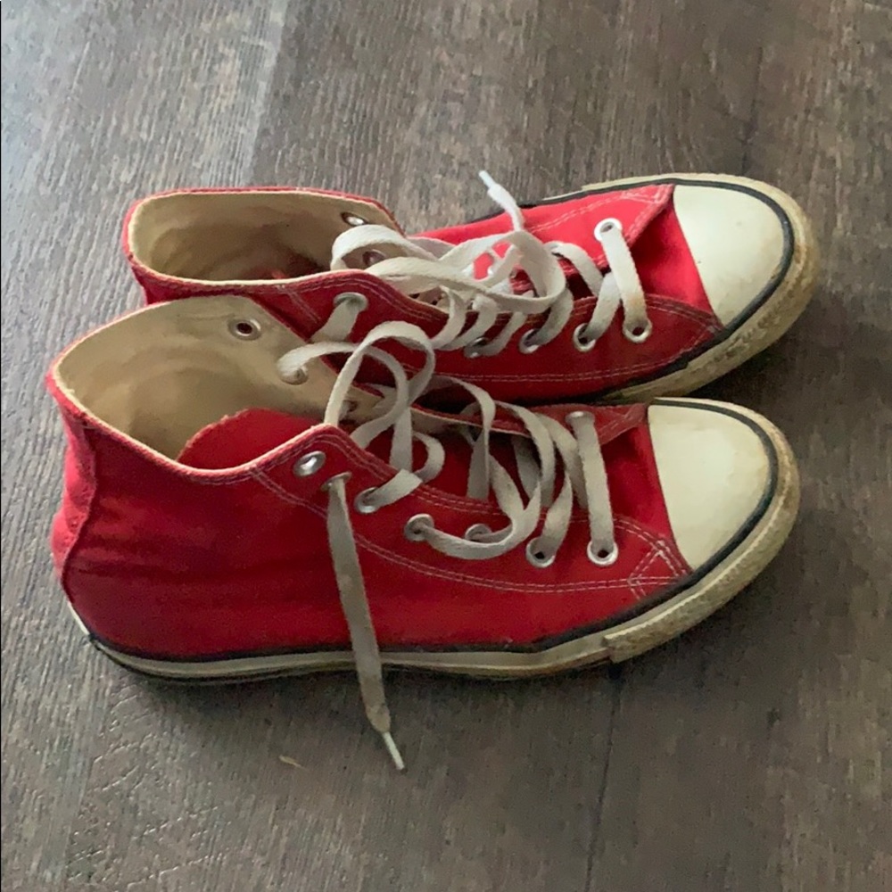 Red high top converse